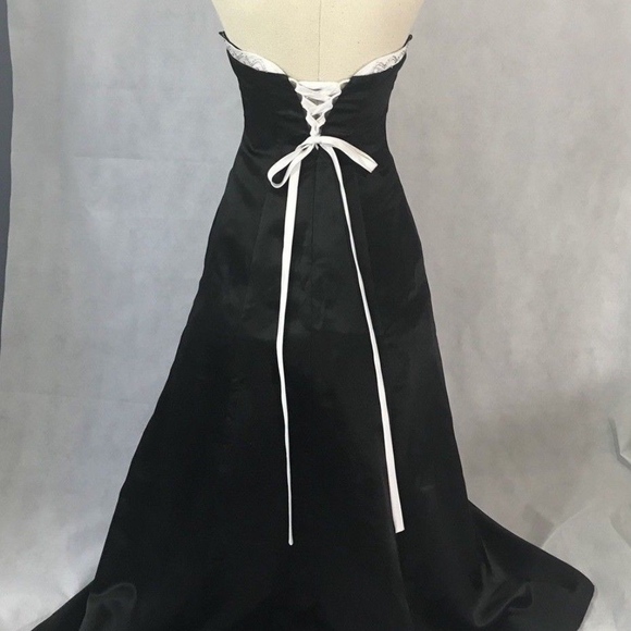 VTG Formal Gown Zum Zum Black White SZ 5/6 - Picture 3 of 6